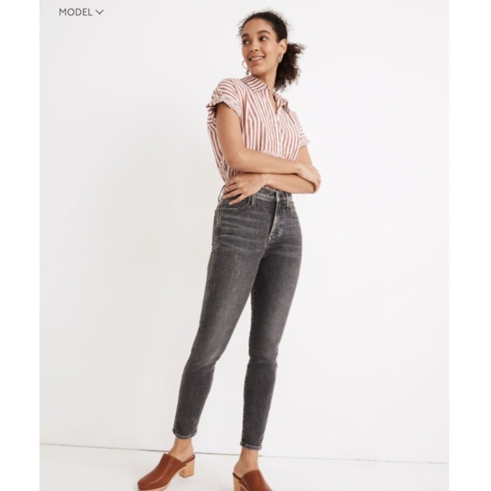 MADEWELL 10" High-Rise Skinny Crop Jeans‎ in Oakwood Wash Size 30 MC519 $128